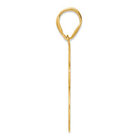 14k Brushed Border Script Number 65 Pendant