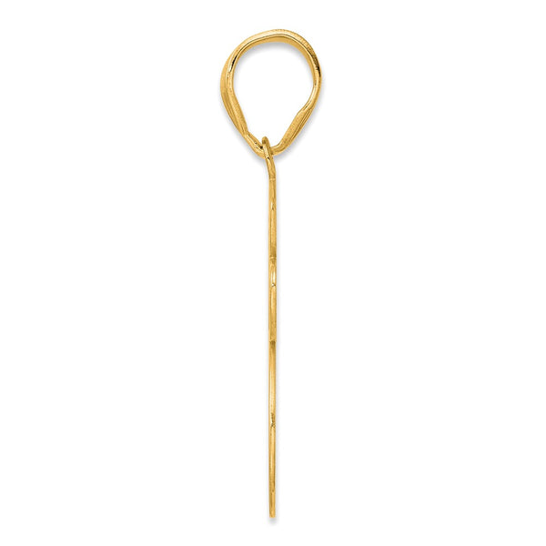 14k Brushed Border Script Number 65 Pendant
