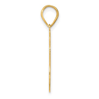 14k Brushed Border Script Number 86 Pendant