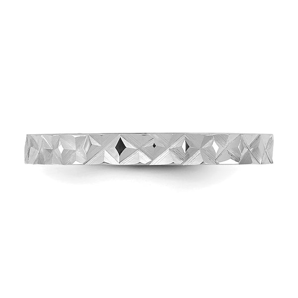 14K White Gold Madi K Diamond-cut Design 2mm Band Baby / Children's Ring