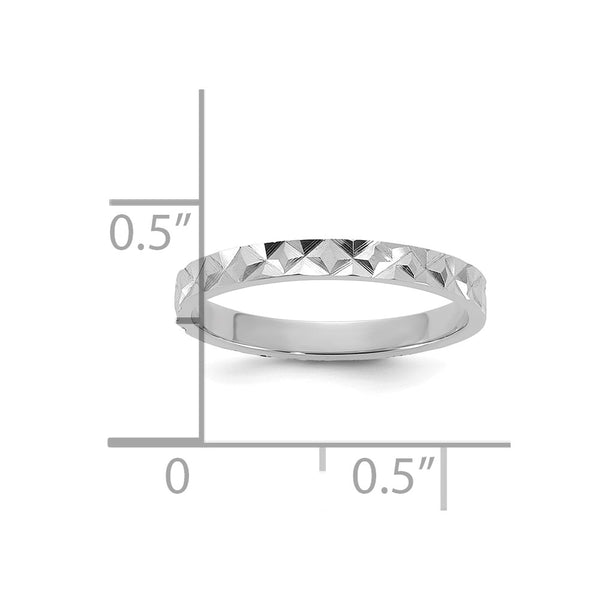 14K White Gold Madi K Diamond-cut Design 2mm Band Baby / Children's Ring