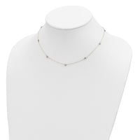 14K Two-tone Oval Chain Diamond Cut Stars w/ 2in Ext Necklace