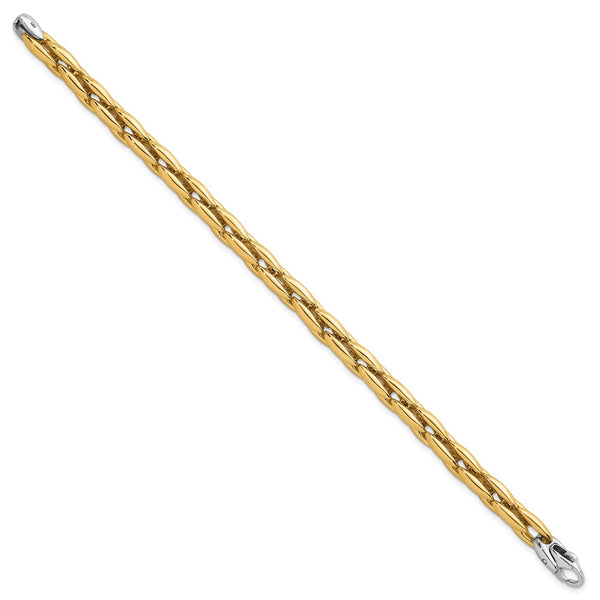 14k Two-tone Polished Fancy Link 6.75mm Bracelet