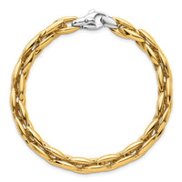 14k Two-tone Polished Fancy Link 6.75mm Bracelet