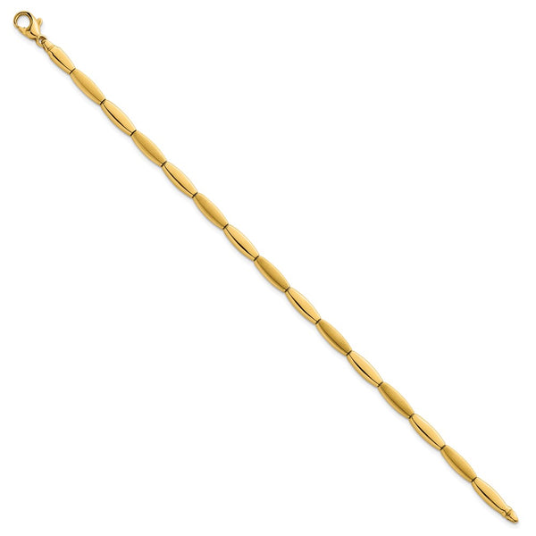 14k Brushed and Polished Fancy Bar Link 4mm Bracelet