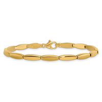 14k Brushed and Polished Fancy Bar Link 4mm Bracelet