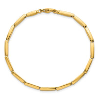 14k Brushed and Polished Fancy Bar Link 4mm Bracelet