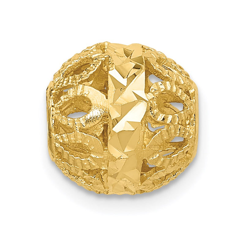 14k Diamond-cut Gold Ball Chain Slide