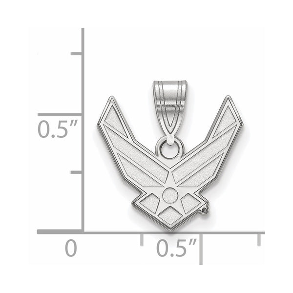 Sterling Silver Rhod-pltd LogoArt U.S. Air Force Medium Pendant