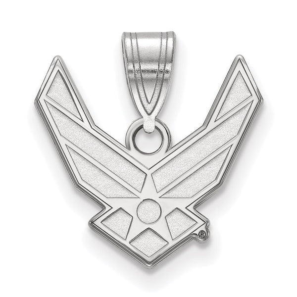 Sterling Silver Rhod-pltd LogoArt U.S. Air Force Medium Pendant
