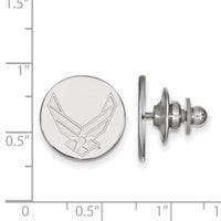 Sterling Silver Rhod-pltd LogoArt U.S. Air Force Lapel Pin