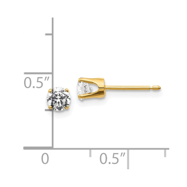 14ky .50ct. I2 K-L Diamond Stud Push-on Post Earrings