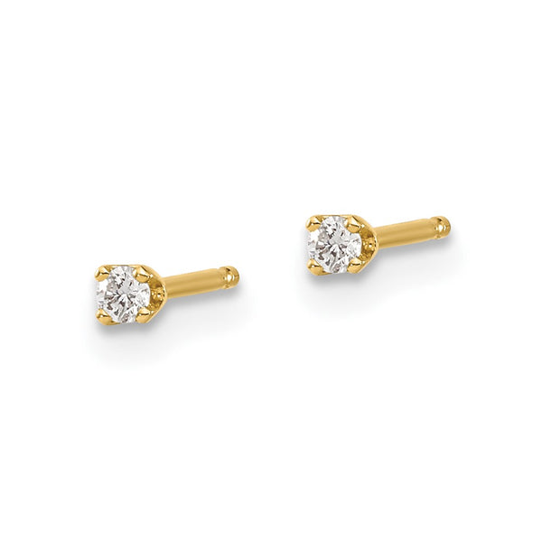 14y .05ct. I1 J-K Diamond Stud Push-on Post Earrings