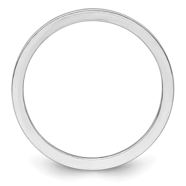 14K White Gold 1.2mm Flat Stackable Band