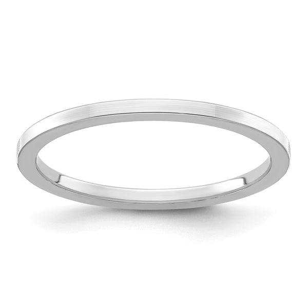 14K White Gold 1.2mm Flat Stackable Band
