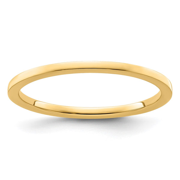 14K Gold 1.2mm Flat Stackable Band