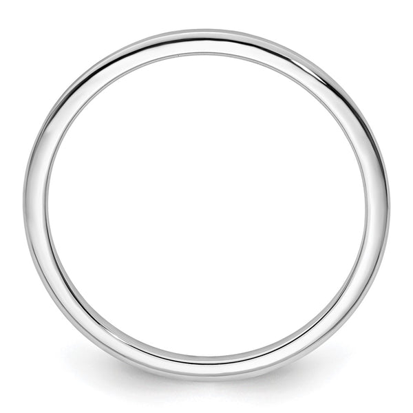 14K White Gold 1.2mm Half Round Stackable Band