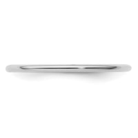 14K White Gold 1.2mm Half Round Stackable Band