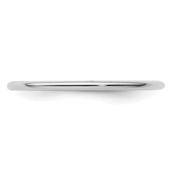 14K White Gold 1.2mm Half Round Stackable Band