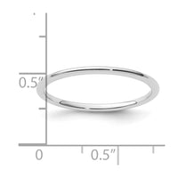 14K White Gold 1.2mm Half Round Stackable Band