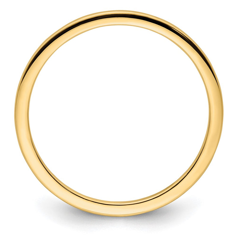14K Gold 1.2mm Half Round Stackable Band