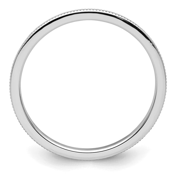 14K White Gold 1.2mm Milgrain Stackable Band