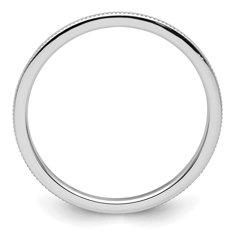 14K White Gold 1.2mm Milgrain Stackable Band