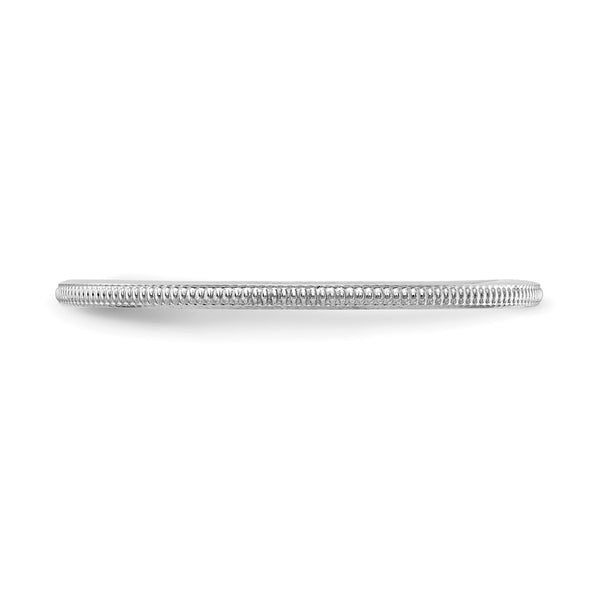 14K White Gold 1.2mm Milgrain Stackable Band