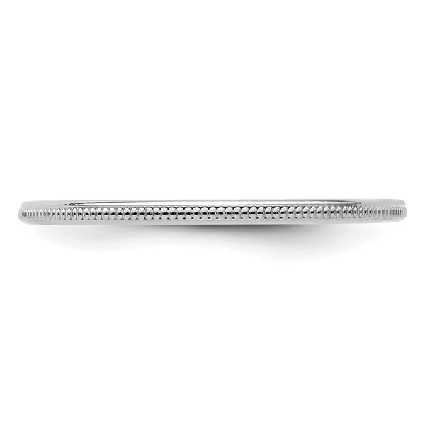14K White Gold 1.2mm Milgrain Stackable Band
