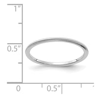 14K White Gold 1.2mm Milgrain Stackable Band