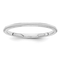 14k White Gold 1.5mm Milgrain Band