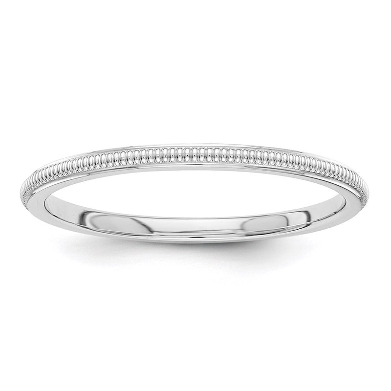 14k White Gold 1.5mm Milgrain Band