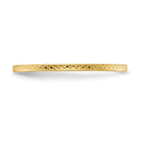 14K Gold 1.2mm Criss-Cross Pattern Stackable Band