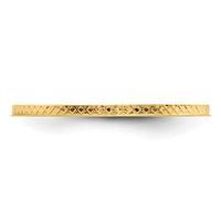 14K Gold 1.2mm Criss-Cross Pattern Stackable Band