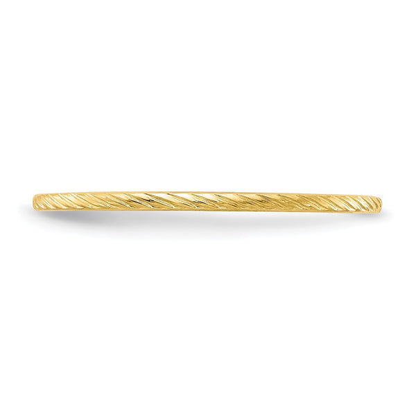 14K Gold 1.2mm Twisted Wire Pattern Stackable Band