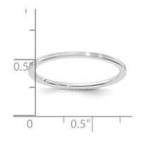 14K White Gold 1.2mm Flat Satin Stackable Band