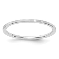 14K White Gold 1.2mm Flat Satin Stackable Band