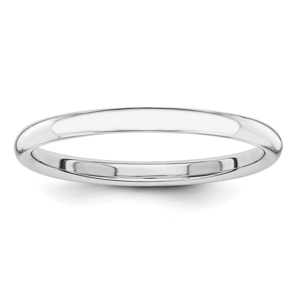 14k White Gold Polished 2mm Band