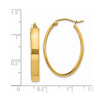 14k Lightweight Oval Hoop Earrings