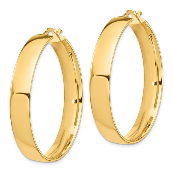 14k High Polished 7mm Hoop Earrings
