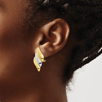 14k & Rhodium Non-pierced Omega Back Earrings