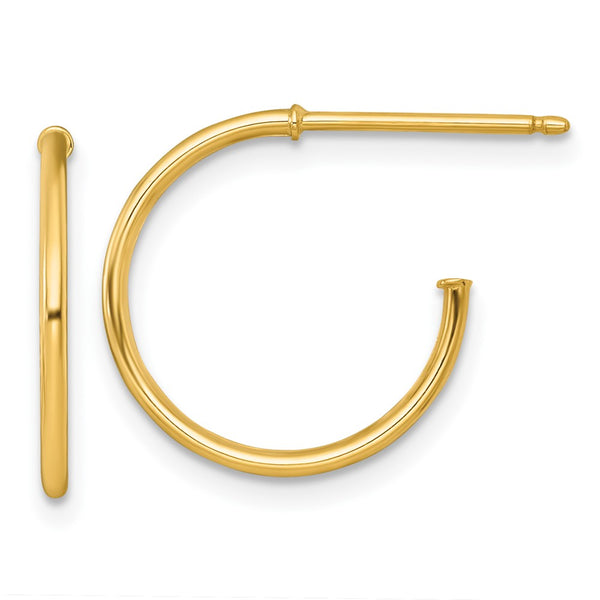 14k 1.2 x 16mm Polished Post Hoop Earrings