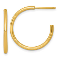 14k 2.0 x 25mm Polished Post Hoop Earrings