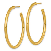 14k 2.5 x 40mm Polished Post Hoop Earrings