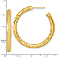 14k 4.0 x 40mm Polished Post Hoop Earrings