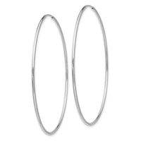 14k White Gold 1.20mm Polished Endless Tube Hoop Earrings