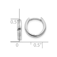14k White Gold 1.8mm Round Hinged Hoop Earrings