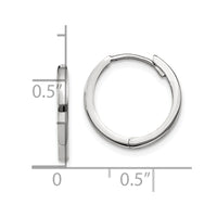 14k White Gold Round Hinged Earrings