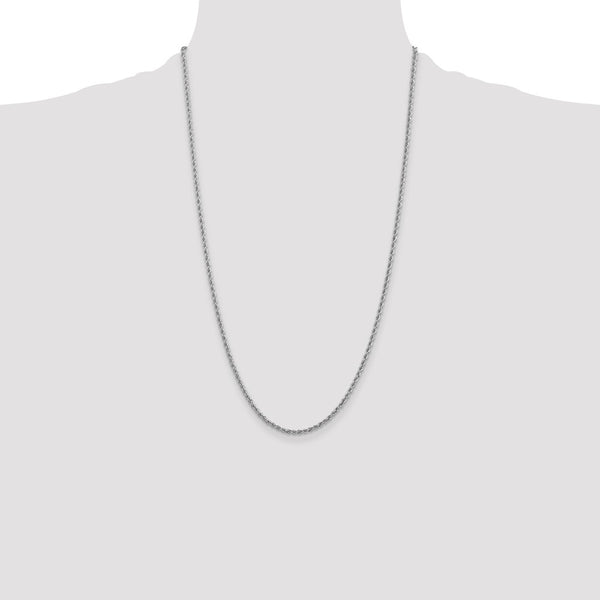 14k WG 2.5mm Regular Rope Chain