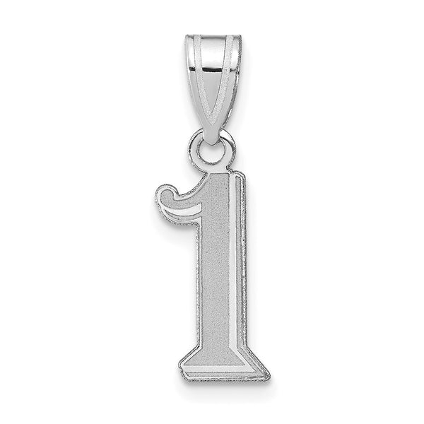 14kw Polished Etched Number 1 Pendant